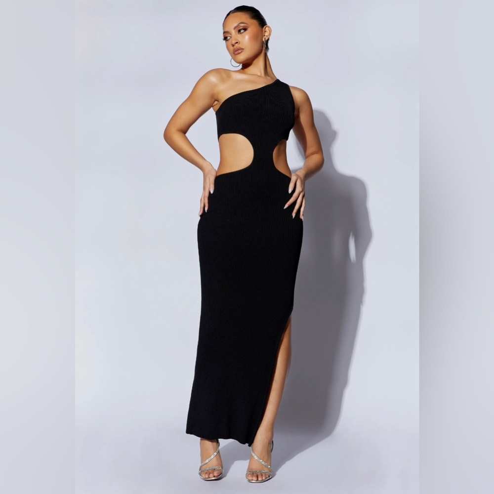 Meshki Faye One Shoulder Cut Out Maxi Dress